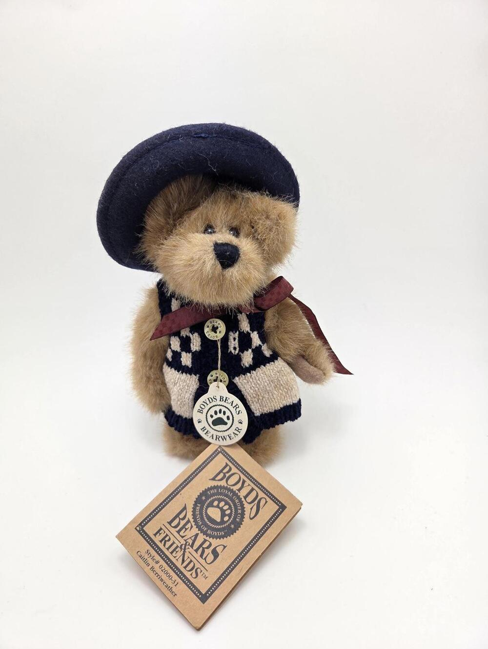 Boyds Bear Collection Caitlin the Bear, Vintage Collectible Bear (8 inch)